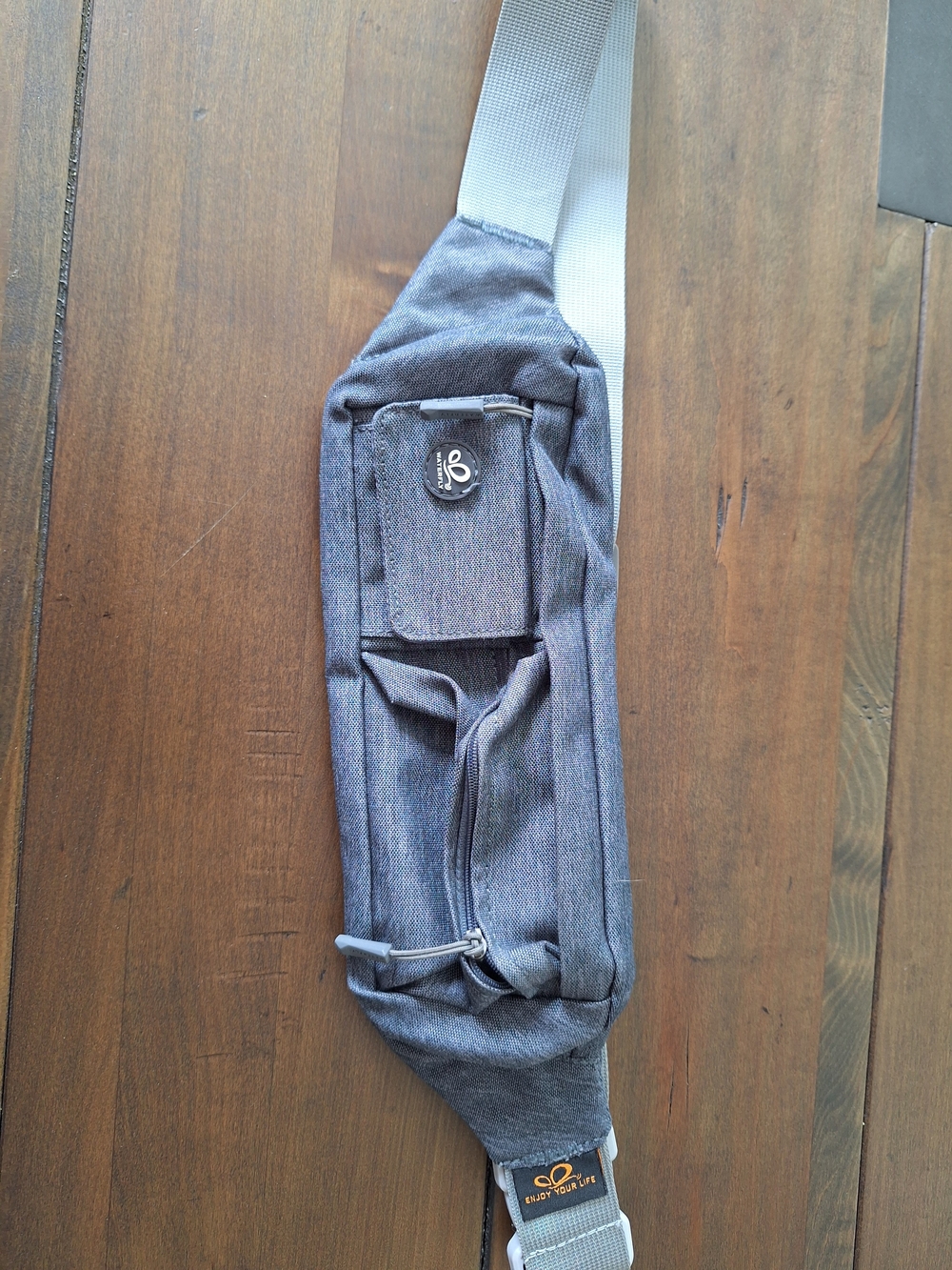 Gray Crossbody Sling Bag - Casual Women’s Waist Pack